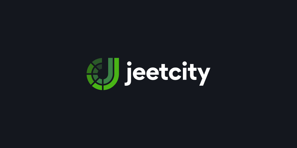 Jeetcity logo with a green and white design on a dark background.