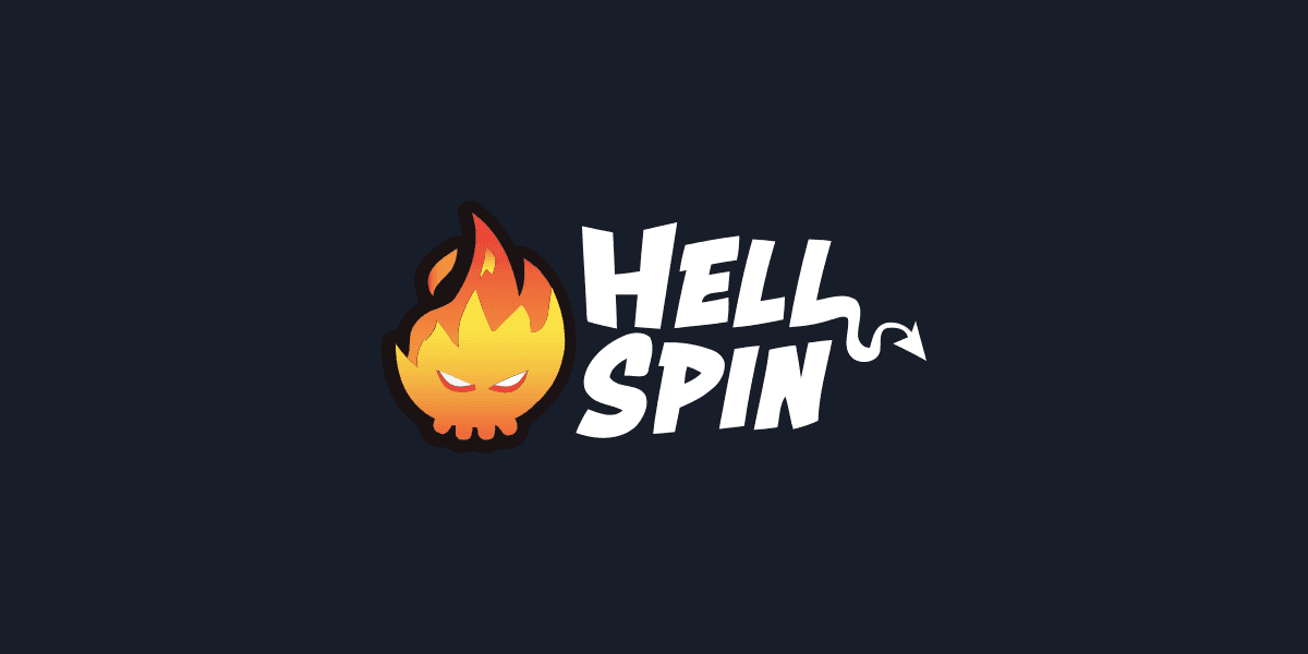 Logo featuring a fiery skull with the text 'Hell Spin' on a dark background.